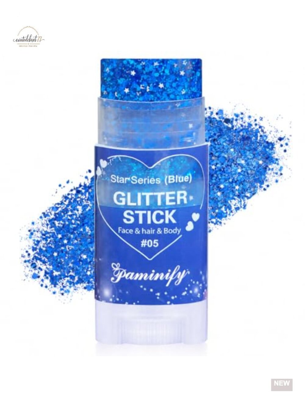 Waterproof Glitter Stick for Face Body Hair Chunky Sequins Long-Lasting
